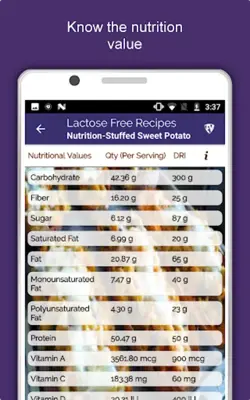 Lactose Free Food Recipes android App screenshot 1